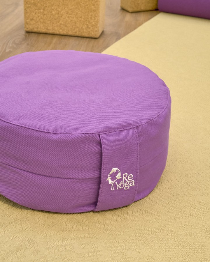 ReZAFU - Cuscino da meditazione in cotone e pula di farro, sfoderabile
