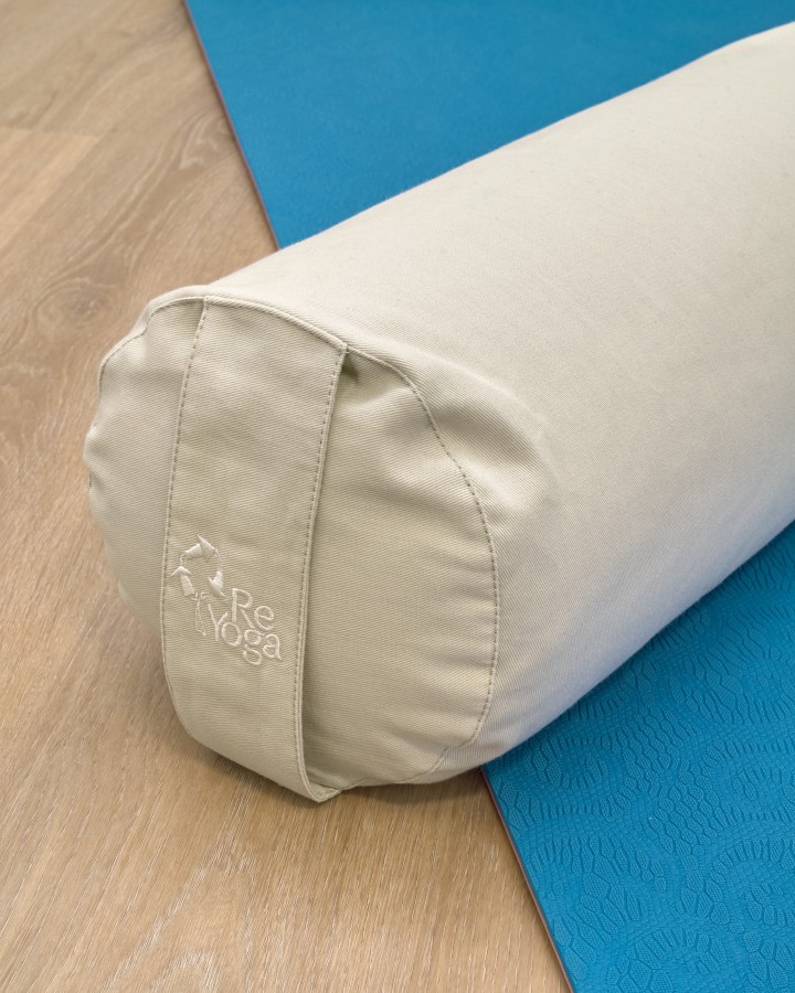 ReBOLSTER - Zylindrisches Yoga-Bolster aus Baumwolle und Dinkelspelz, mit abnehmbarem Bezug