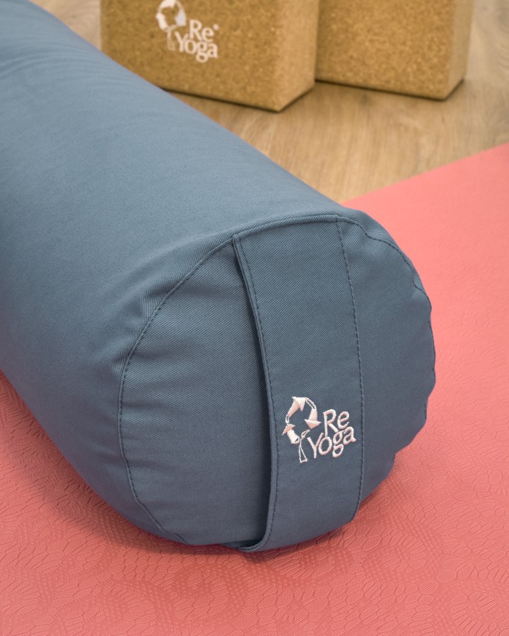 ReBOLSTER - Zylindrisches Yoga-Bolster aus Baumwolle und Dinkelspelz, mit abnehmbarem Bezug