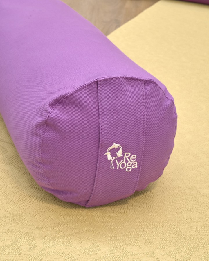 ReBOLSTER - Zylindrisches Yoga-Bolster aus Baumwolle und Dinkelspelz, mit abnehmbarem Bezug