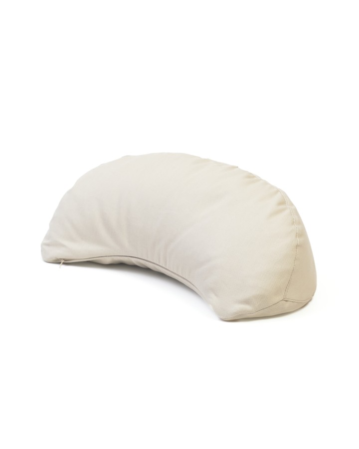 ReMOON - Removable-cover crescent yoga cushion in cotton and spelt husk