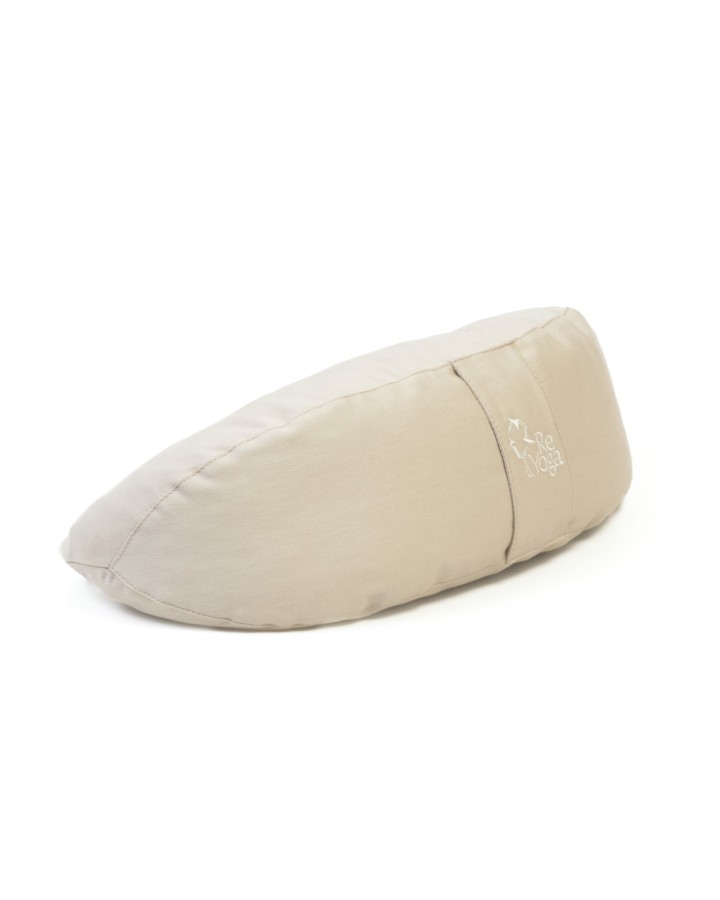 ReMOON - Removable-cover crescent yoga cushion in cotton and spelt husk