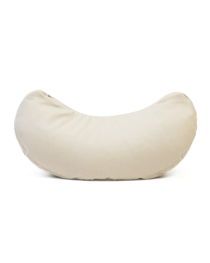 ReMOON - Removable-cover crescent yoga cushion in cotton and spelt husk
