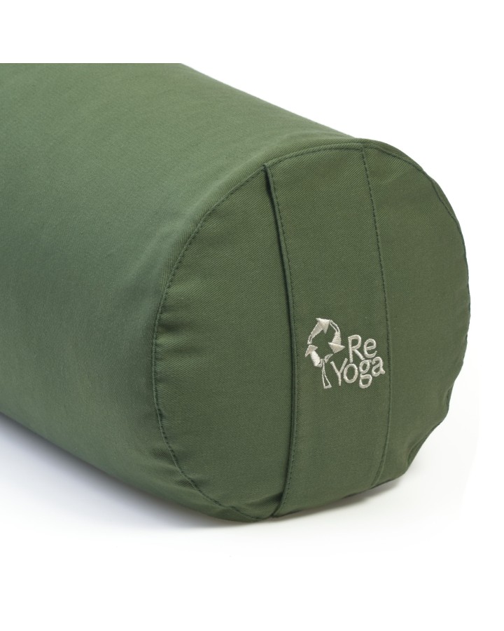 ReBOLSTER - Zylindrisches Yoga-Bolster aus Baumwolle und Dinkelspelz, mit abnehmbarem Bezug