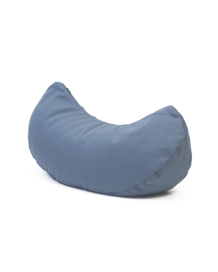 ReMOON - Removable-cover crescent yoga cushion in cotton and spelt husk