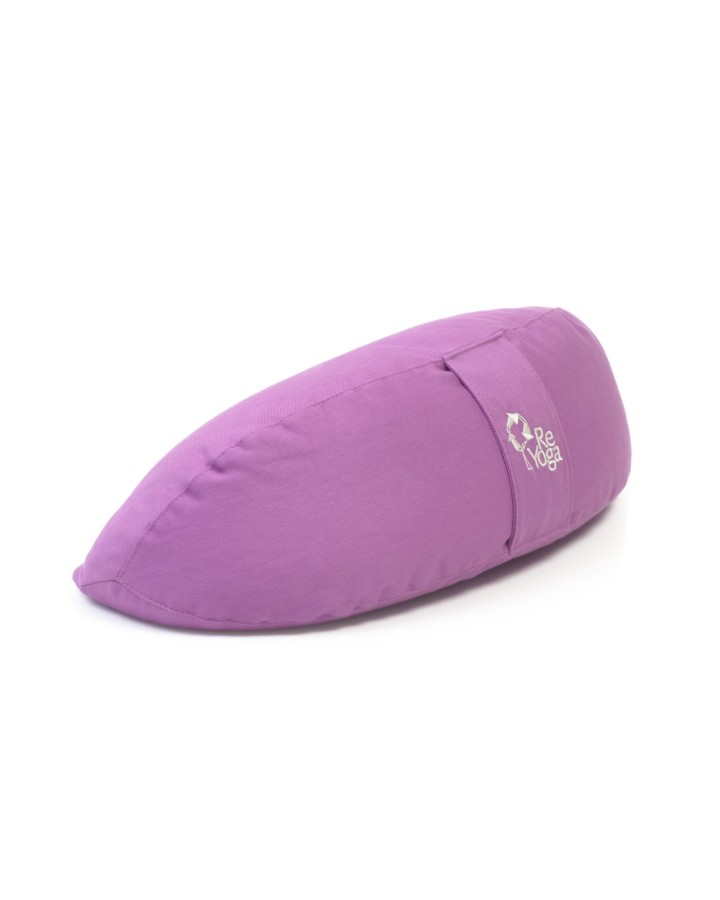 ReMOON - Removable-cover crescent yoga cushion in cotton and spelt husk